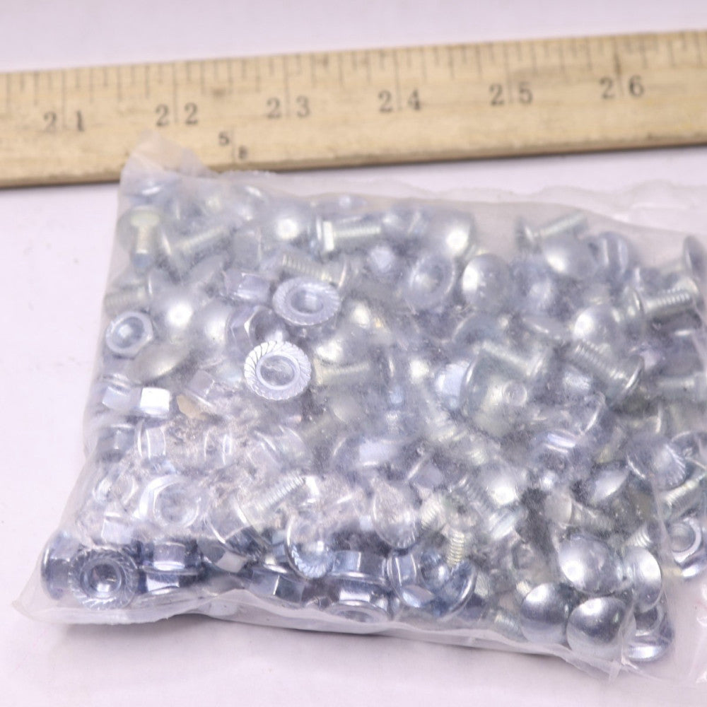 (100-Pk) LCMT Stove Bolts w/ Nuts Electrogalvanized Steel 12mm Length