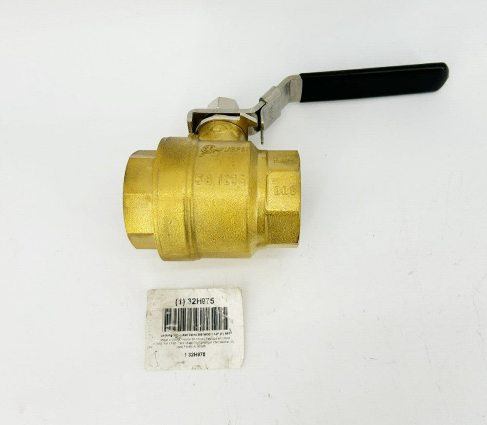 New Zoro Select 32H975 Brass Ball Valve Inline 1-1/2" 250psi