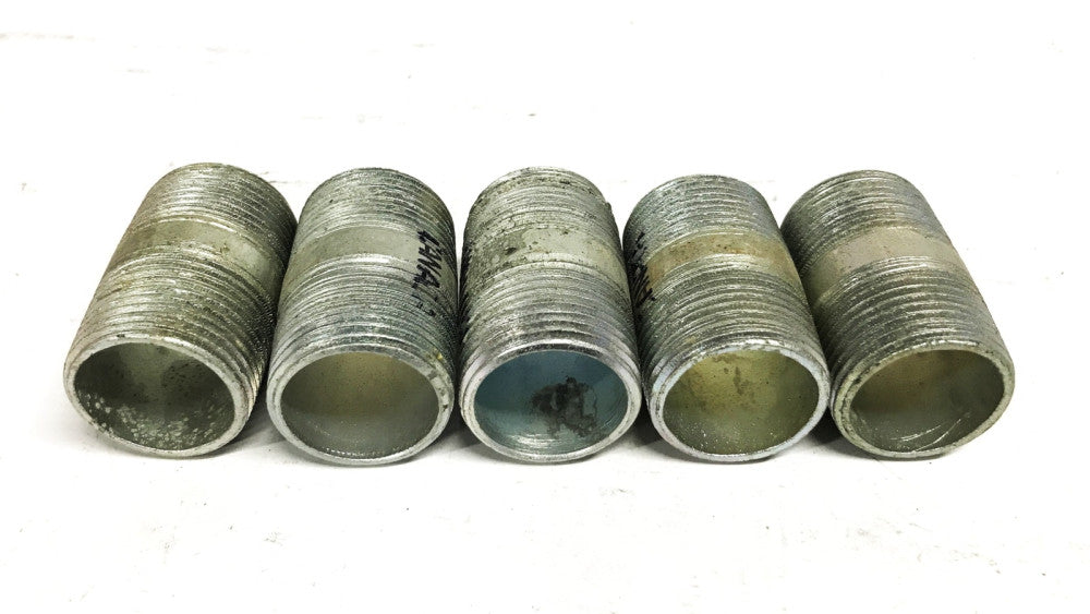 Unbranded 1 inch x 2 inch Galvanized Steel Conduit Nipple [Lot of 5] NOS