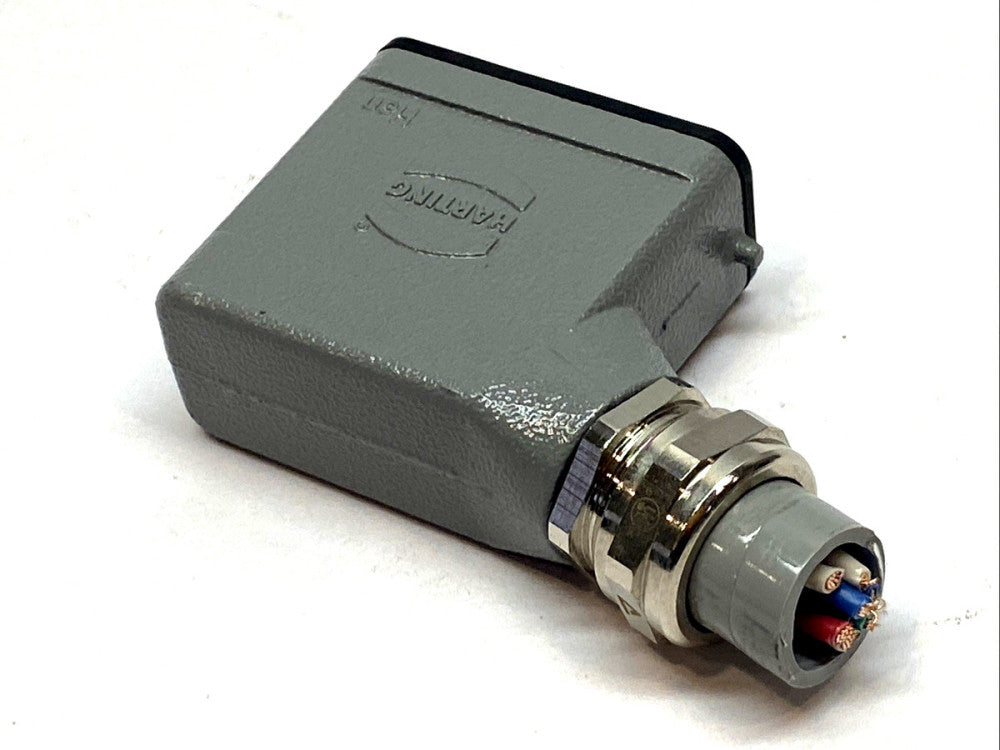 Harting Han 10B Side Entry Low Profile Hood w/ 09330102601 Insert Connector