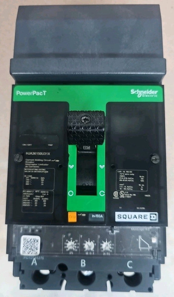 New Take Out! Square D HJA36150U31XYP 150 Amp 600V 3 Pole I Line Circuit Breaker