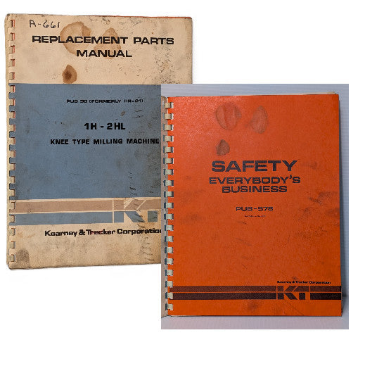 Kearney & Trecker 1H-2HL Knee Type Milling Machine Parts and Safety Manual