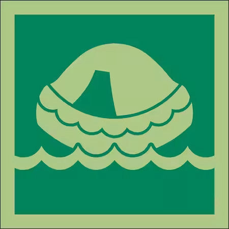 Condor 486F56 (Life Raft Symbol), 6 In W X 6 In H, Square, Vinyl, 486F56