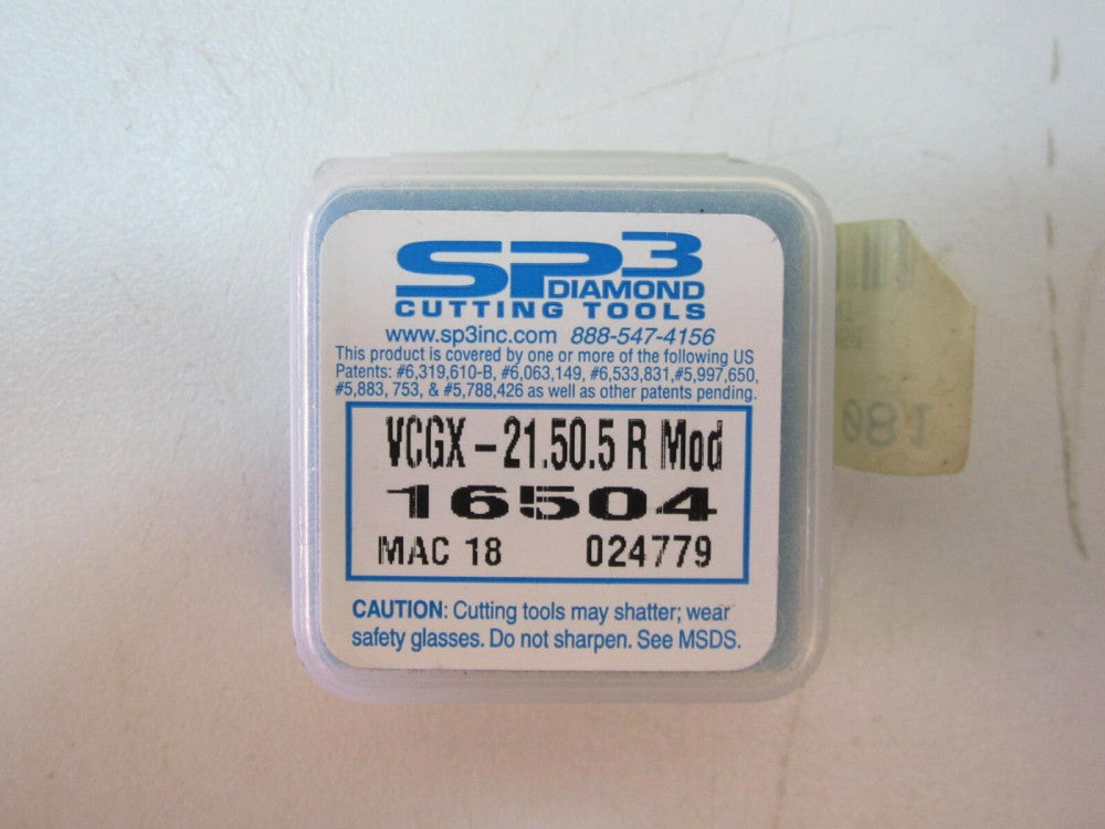 SP3 VCGX-21.50.5R Diamond Cutting Carbide Turning Insert Pack Of 1