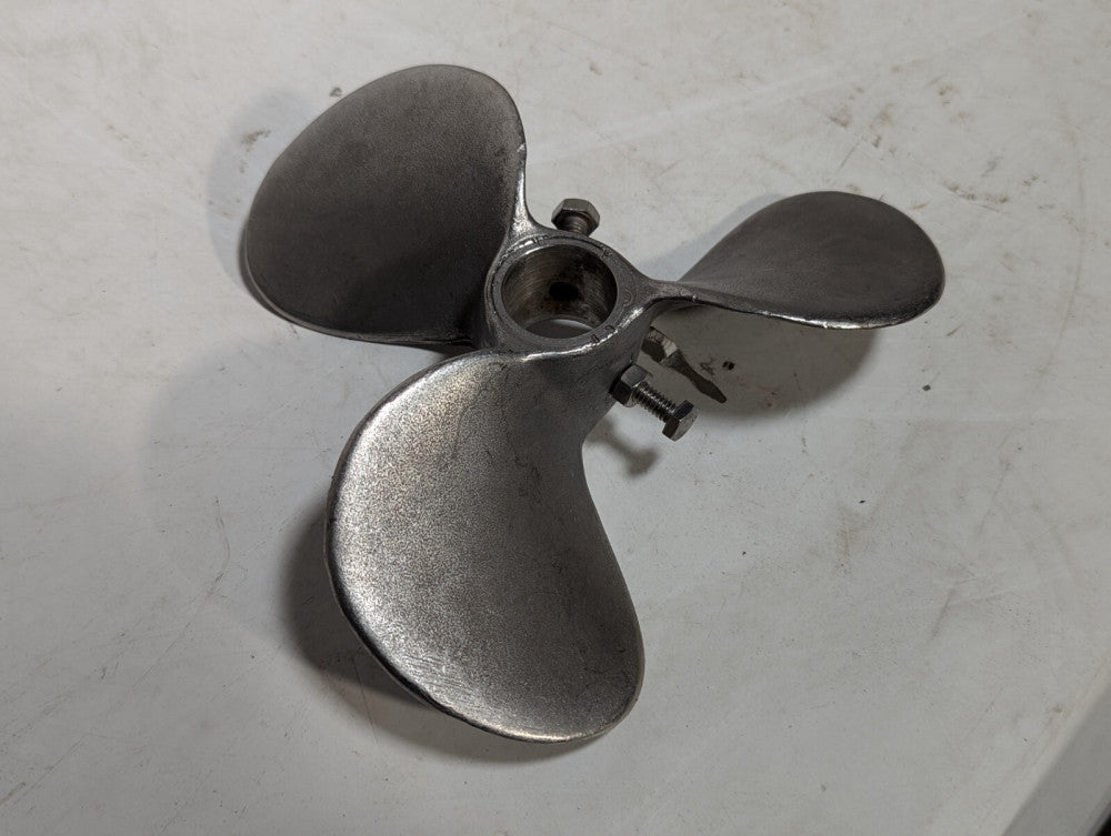 8.5" Mixing Propeller, 3 Blades, Steel, Two Set Bolts with Hex Heads