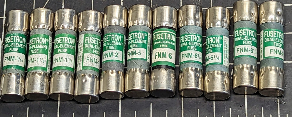 (11) Assorted Bussmann FNM Time-delay Supplemental Fuse Fusetron NEW [OF37]