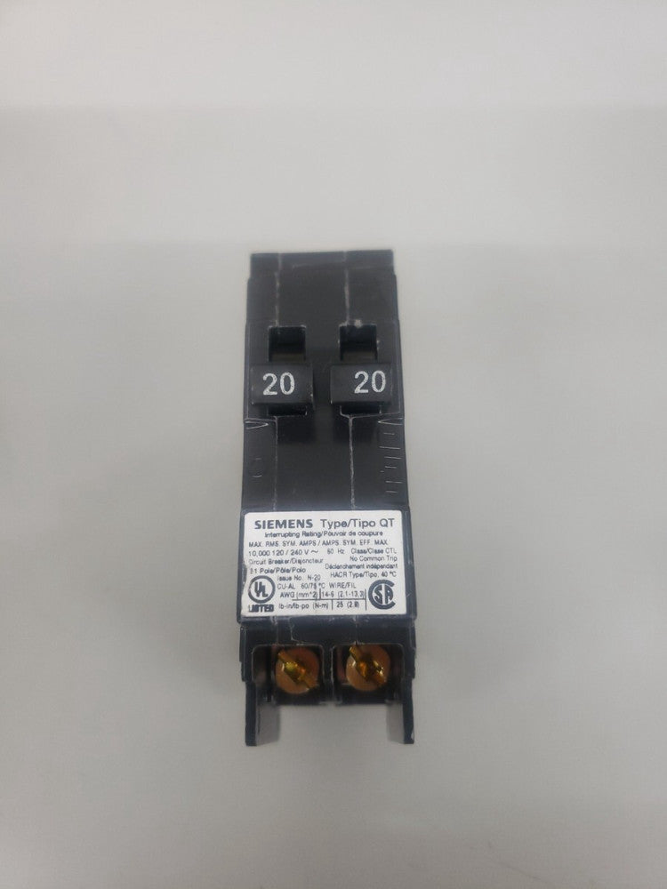 New no Box! Siemens Q2020 Tandem 20-Amp 120/240V Plug-In Circuit Breaker