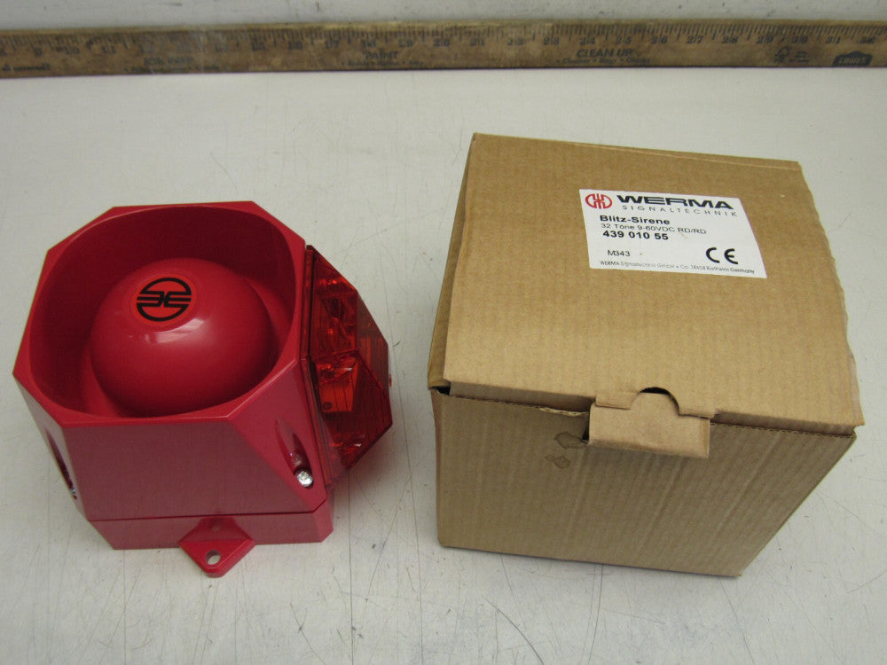WERMA 439.010.55 BLITZ-SIRENE 32-TONE 9-60VDC RD/RD NEW IN THE BOX !! MAKE OFFER