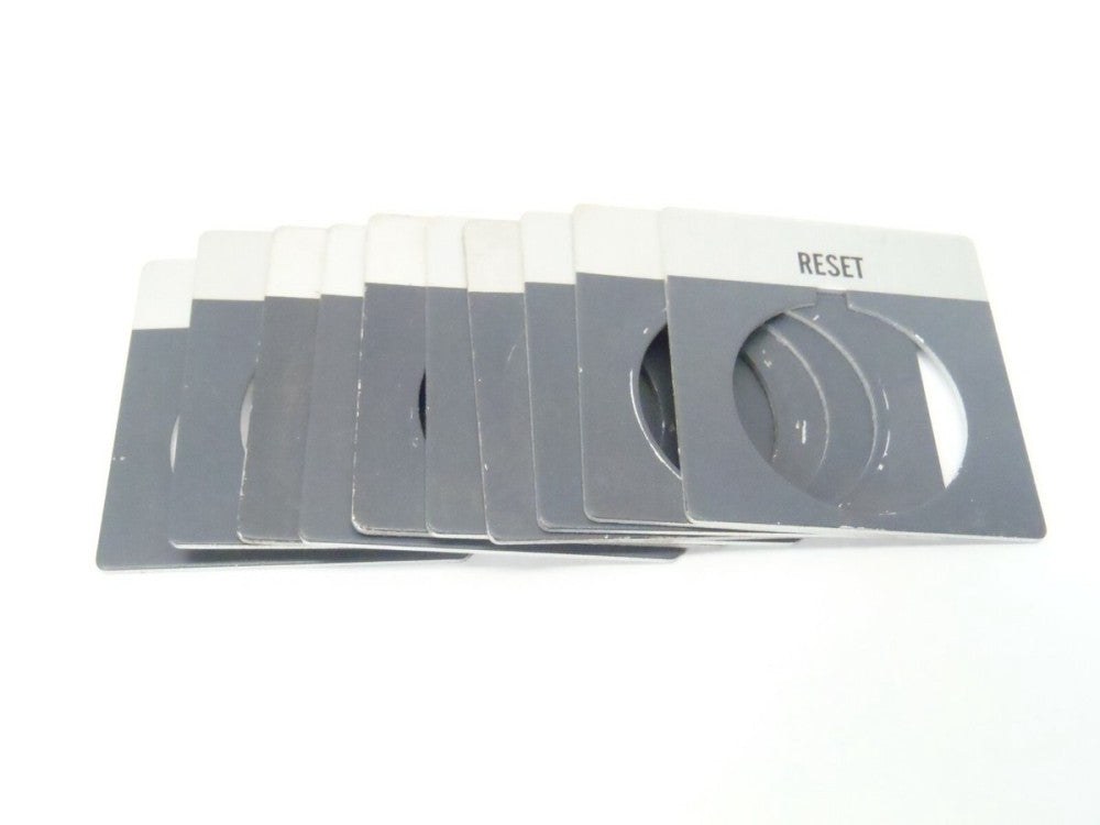 30mm "RESET" Push Button Switch Plate LOT OF 10