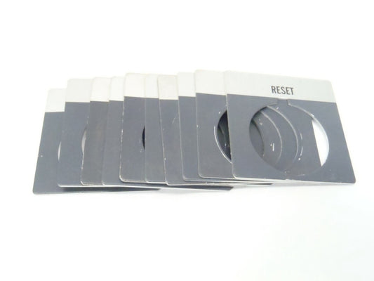 30mm "RESET" Push Button Switch Plate LOT OF 10
