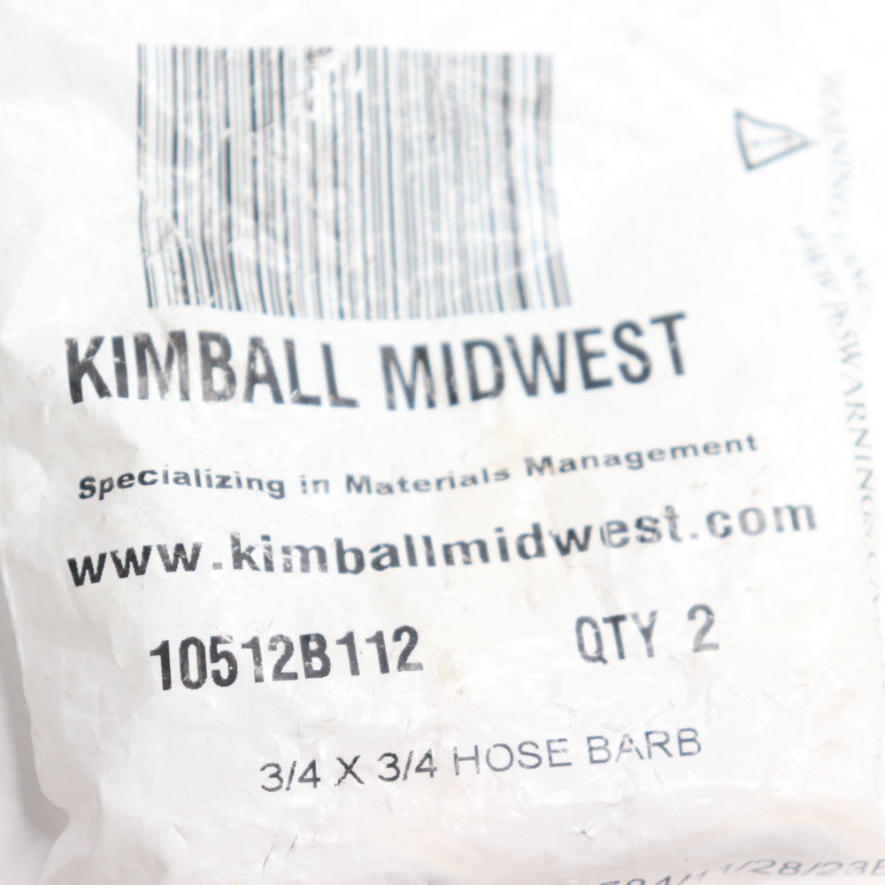 (2-Pk) Kimball Midwest Low Pressure Male Pipe Connector 3/4" x 3/4" 10512B112