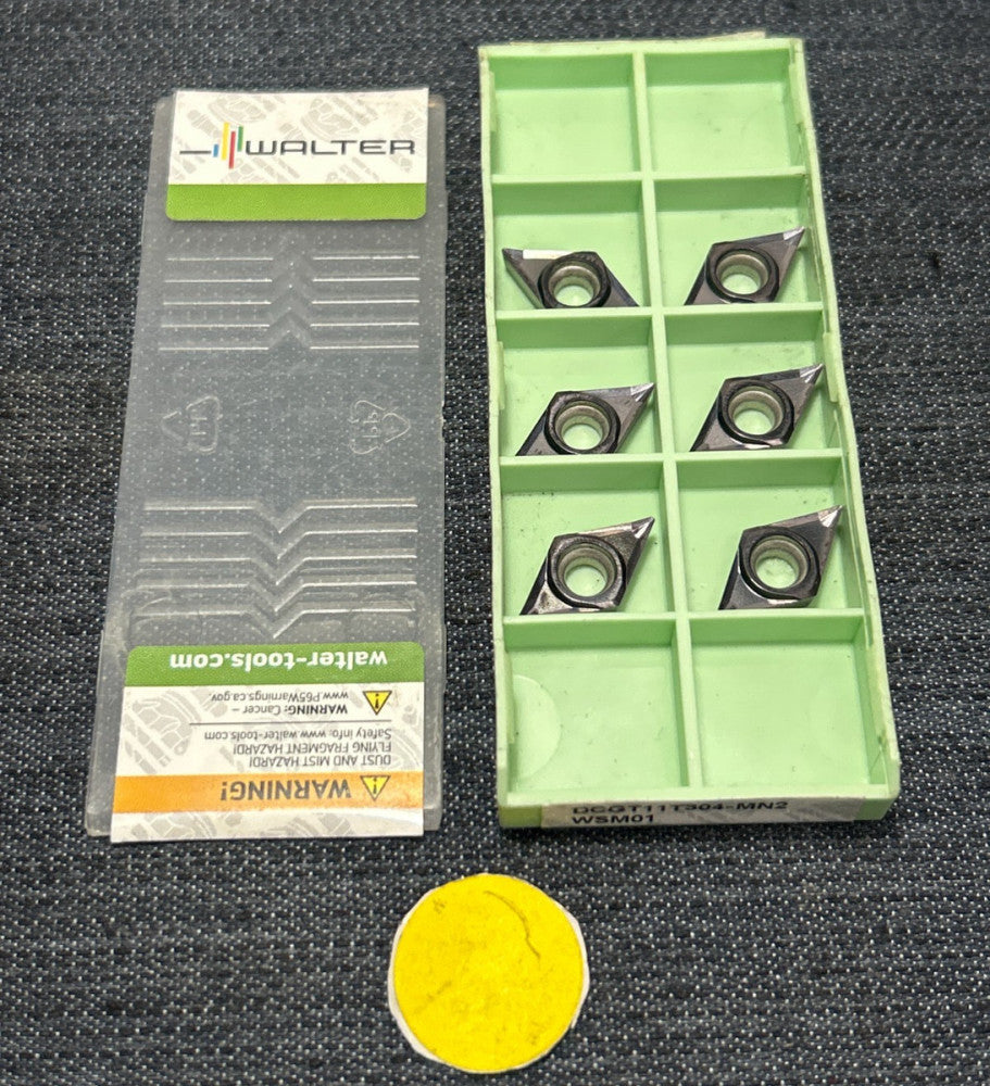 WALTER CARBIDE TURNING INSERT DCGT11T304-MN2 WSM01  LOT OF 6