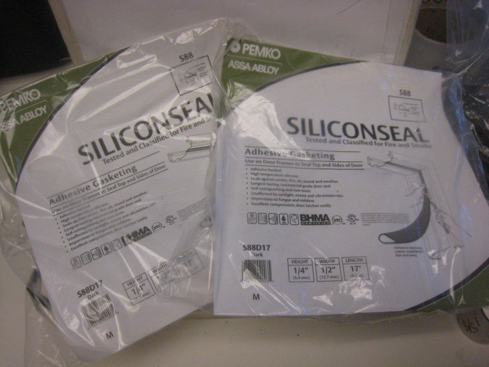 2 Pemko Siliconseal S88D17 17' length 1/4 H 1/2 W gasketing Needs added adhesive