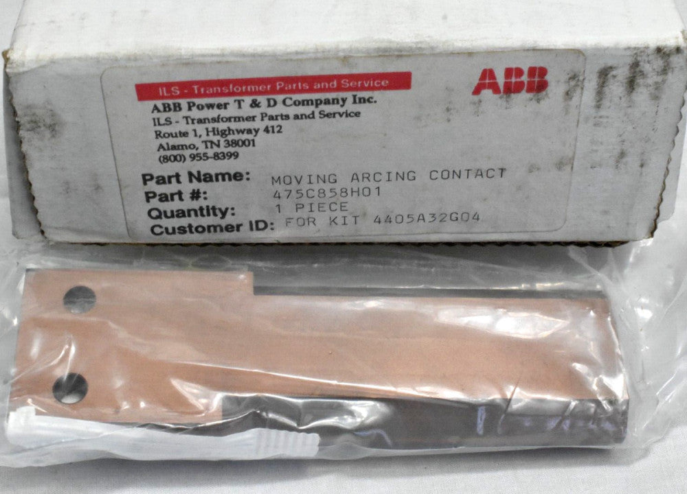 ABB 475C858H01 Moving Arcing Contact for Kit 4405A32G04 (NOS)