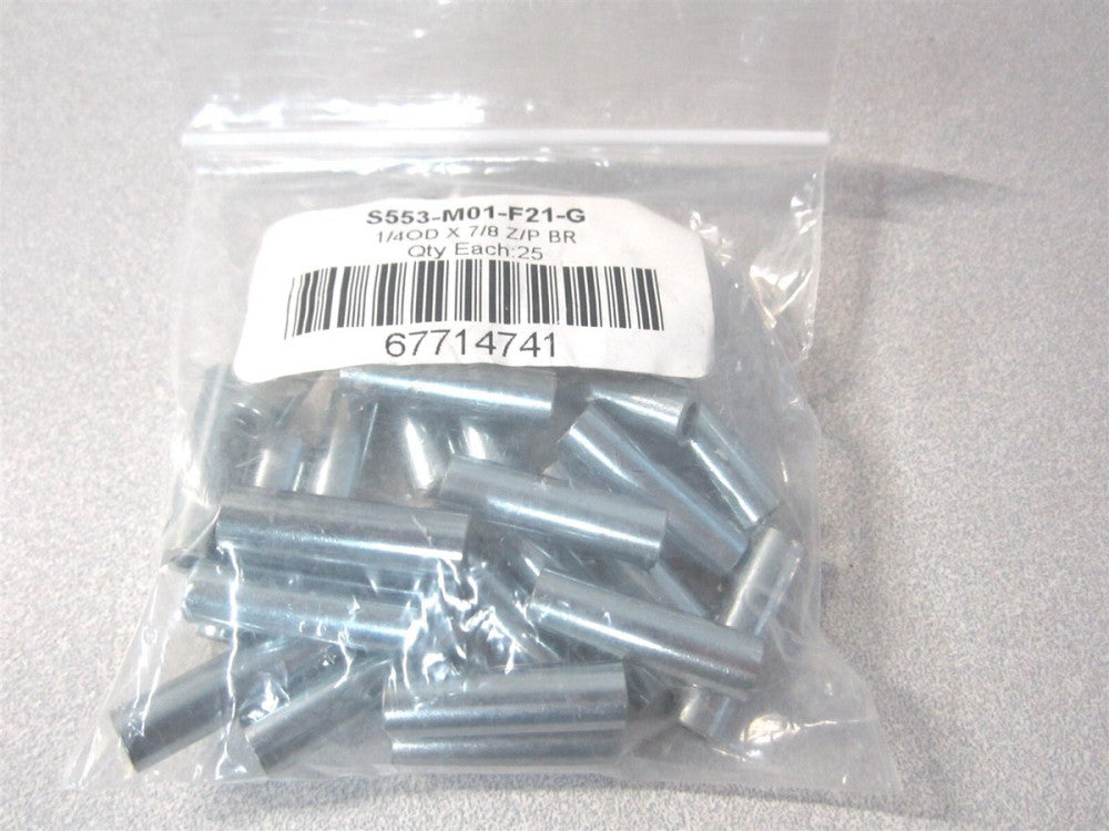 Electro (S553-M01-F21-G) 0.141"x1/4"x7/8" Round Circuit Board Spacer - Qty 25