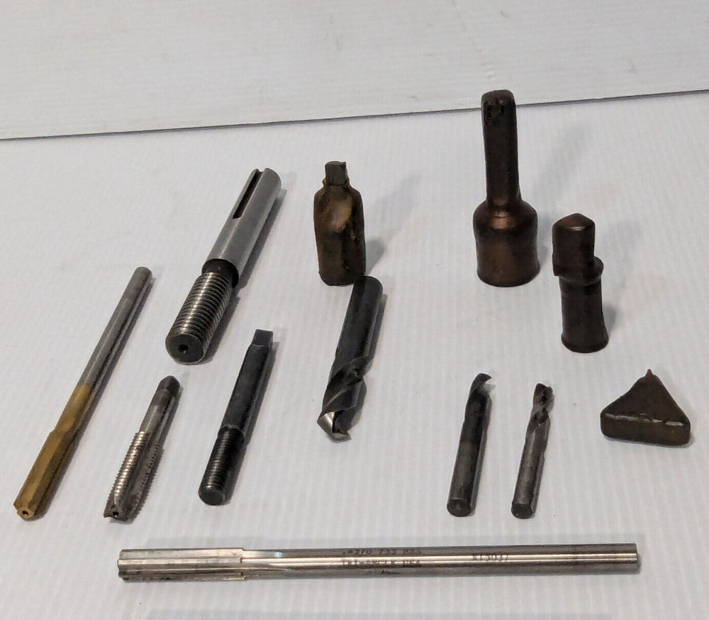 Lot of  14: Assorted Chucking Reamers, Drill Bits, Tools