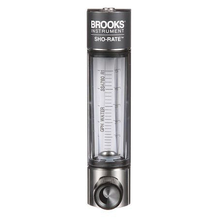 Brooks 1250Ad6073wgsvv Flowmeter,Water,.2 To 5 Gph,Glass