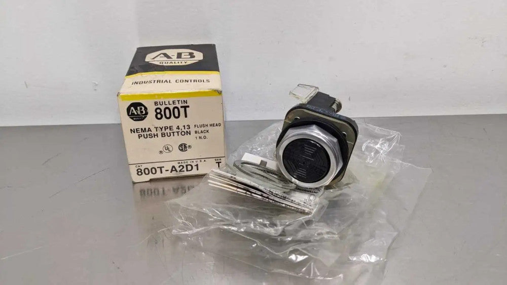 Allen-Bradley 800T-A2D1 Flush Head Push Button Ser T 1NO Black