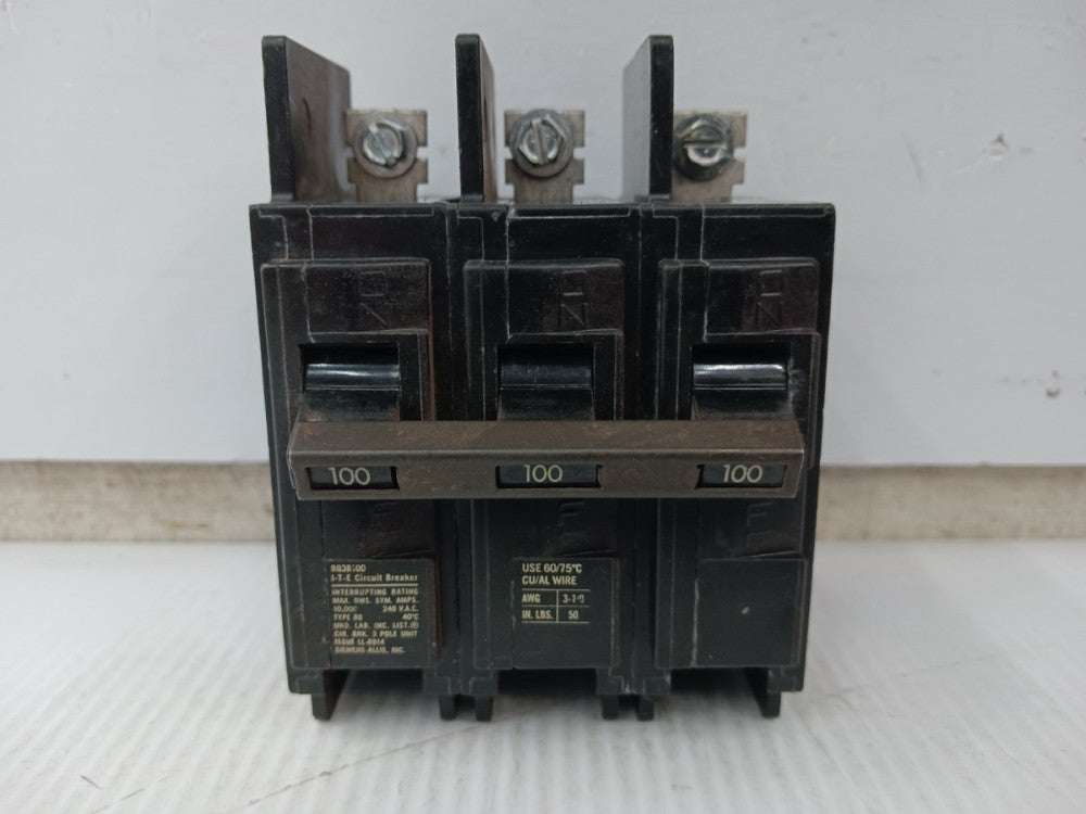ITE 100 Amp Bolt-On Circuit Breaker 3 Pole 240 VAC 10kA BQ3B100