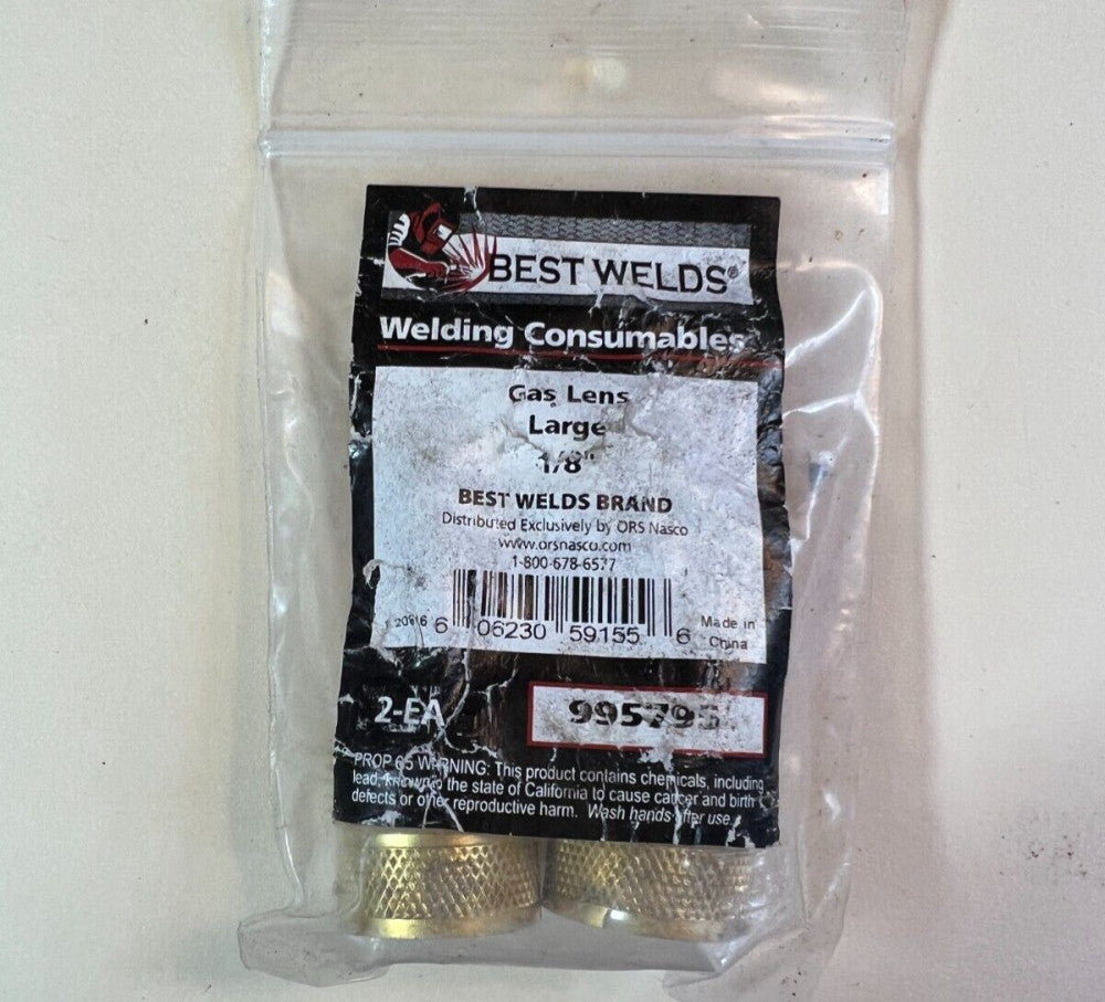 2pk Best Welds 995795 Gas Lens Collet Body 1/8" Large for 17 17FMT 18 26 26FMT