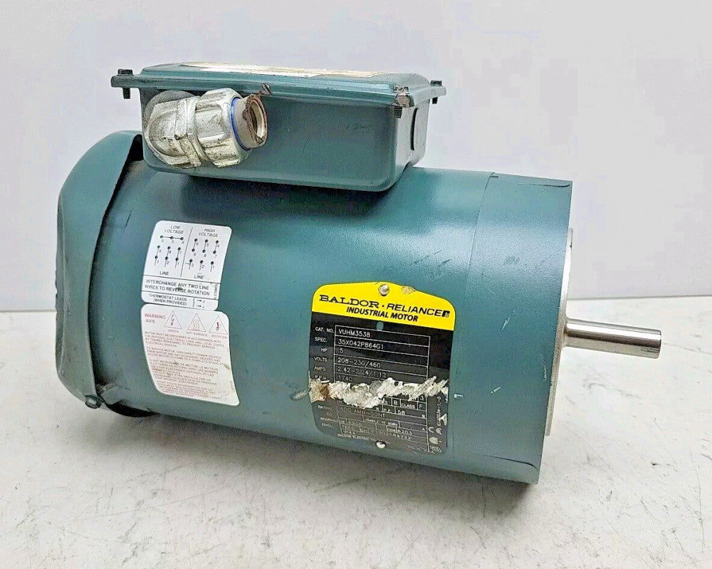Baldor VUHM3538 0.5 Hp Motor 1740 Rpm 3Ph 60HZ 56C 3514M TEFC*Fan Cover Dented