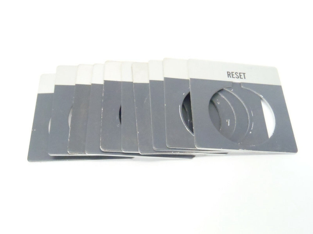 30mm "RESET" Push Button Switch Plate LOT OF 10