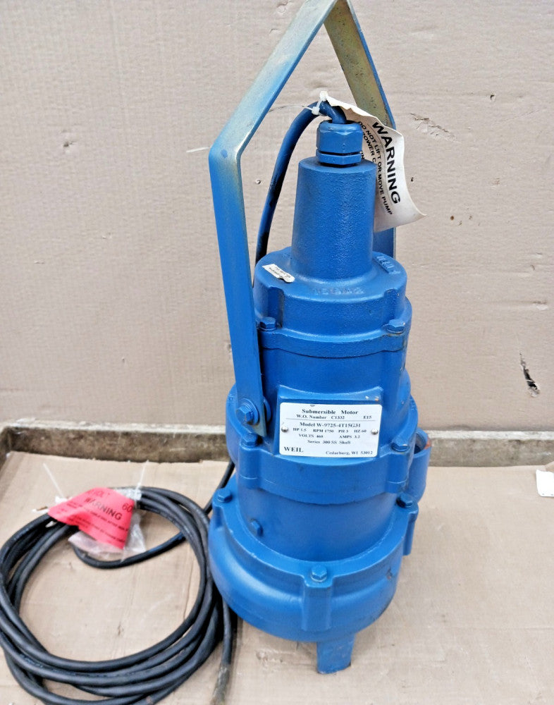 New Weil W-2426 Submersible Wastewater Pump 2" Discharge 460 Vac 1.5 HP 3 Phase