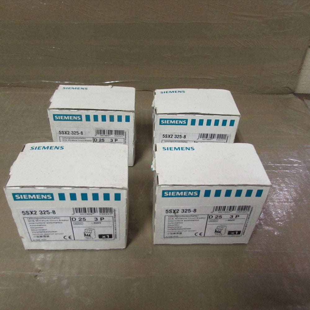 4QTY SIEMENS 5SX2 325-8, 25A MINIATURE CIRCUIT BREAKER, 400V/3P, NIB!MAKE OFFER!
