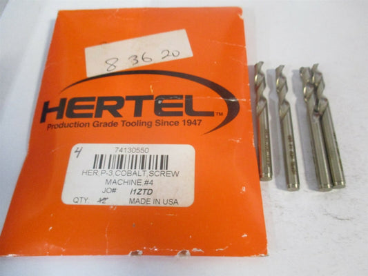 (74130550) #4 1-1/4" x 2-3/8" 135° Spiral Cobalt Machine Drill Bit - Pack of 4