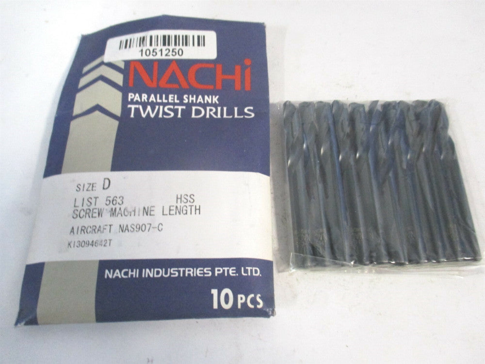 Nachi (1051250) 2-3/4" OAL HSS Screw Machine Length Stub Drill Bit - Pack of 10