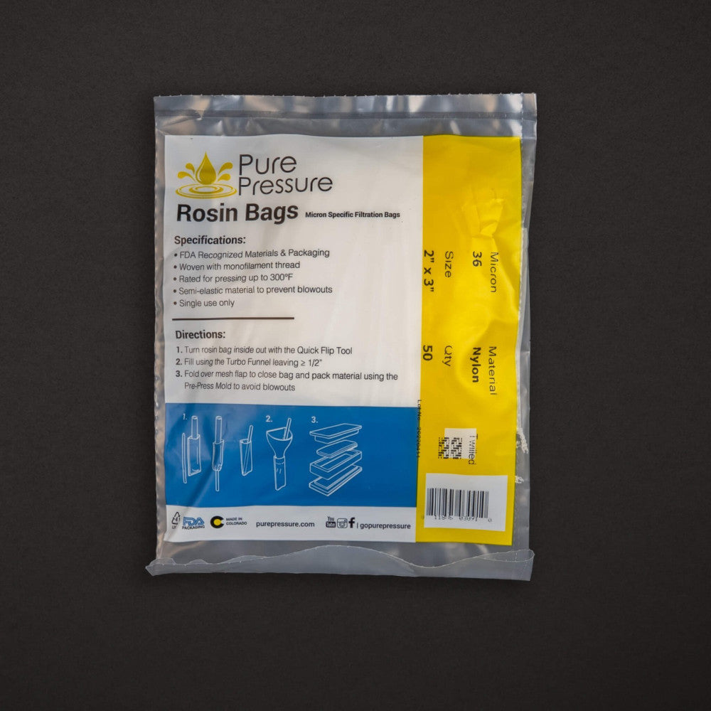 Rosin Bags 36 micron 2"x3" | 100 packs | Made in Colorado