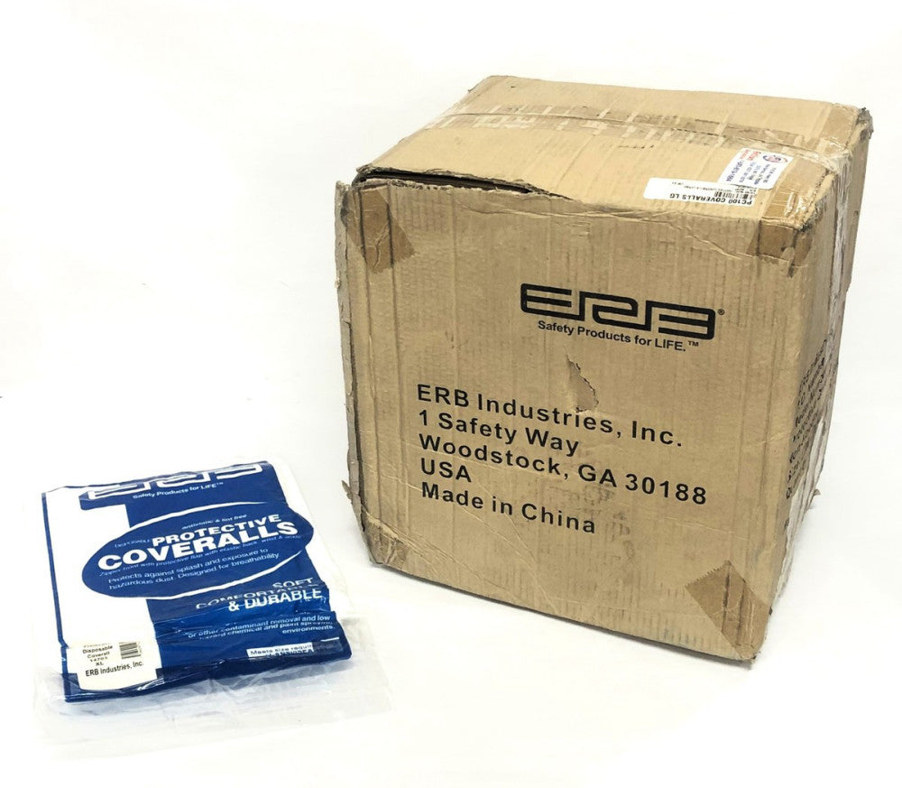 ERB Industries XL Protective Disposable Coverall PC100 (14703) Case Of 25 NOS