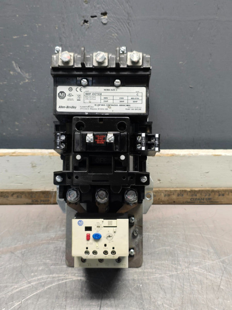 ALLEN BRADLEY 500F-DO*930 SER-C FULL VOLTAGE STARTER ,CONTACTS 99%! MAKE OFFER!