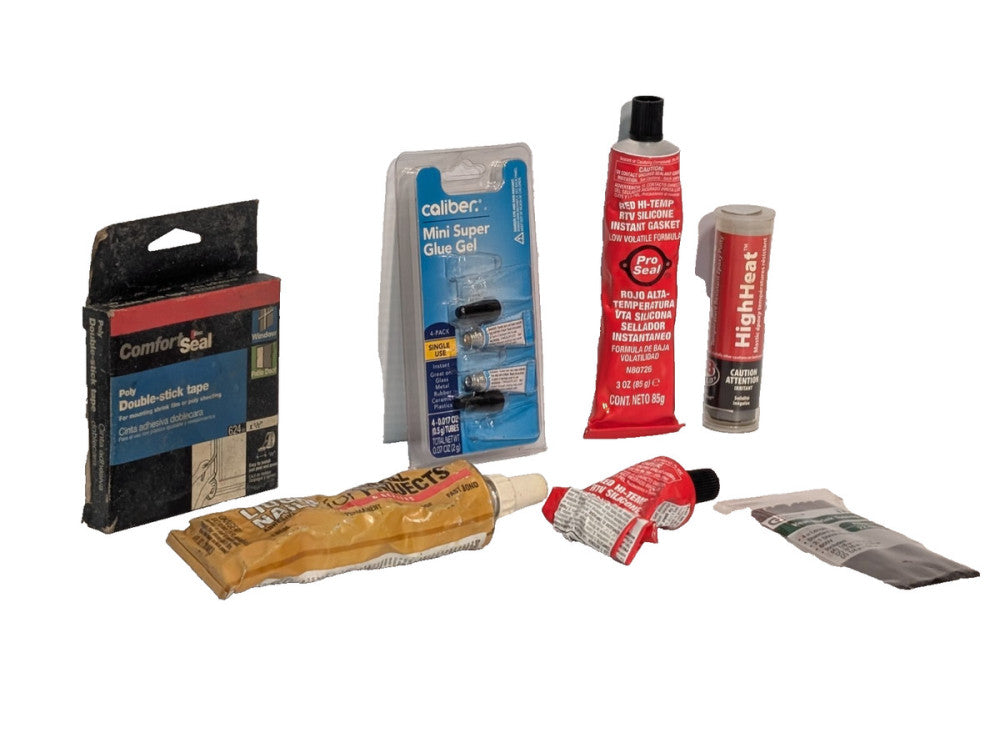 Lot of Industrial Adhesives, JB Weld, Liquid Nails, Heat Shrink Tubing, More