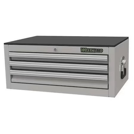 Westward 53Rh48 Westward Intermediate Chest, 3-Drawers, Stainless Steel Silver,
