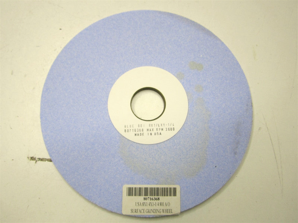 Grier Abrasives (80716368) 8" x 1/4" 1-1/4" Arbor 80 Grit Surface Grinding Wheel