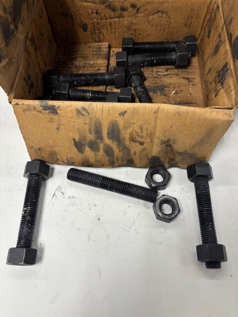FULLY THREADED GRADE B7 STUDS WITH 2 HEX HEAD NUTS WITH EACH (LOT OF 10)