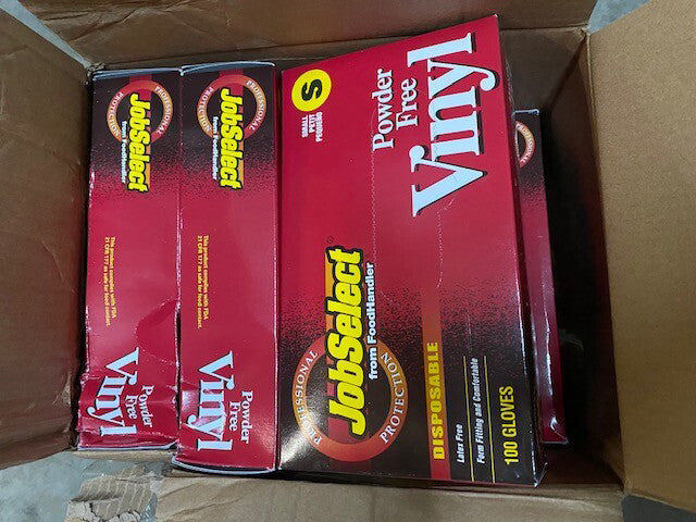 (Case of 900) Vinyl JobSelect GLOVES  Powder Free Latex Free - Small