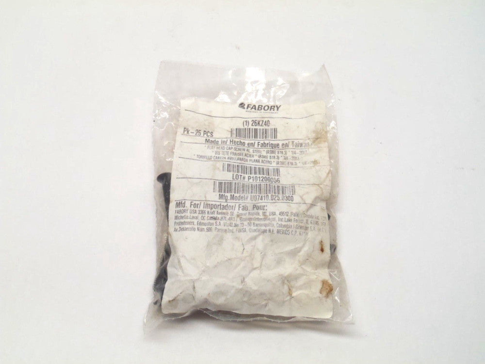 Fabory U07410.025.0300 Flat Head Cap Screw Alloy Steel 1/4"-20x3" LOT OF 25