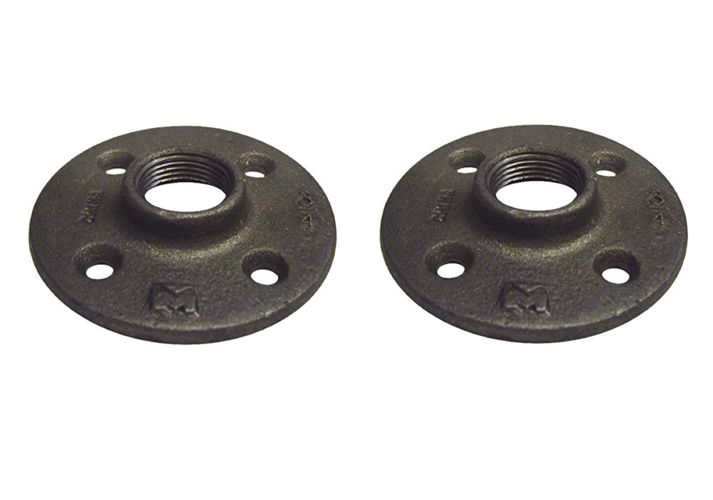 Floor Flange 3/8'' in. FPT Malleable Iron, Black  - B & K  521-602HC (2-Pack)