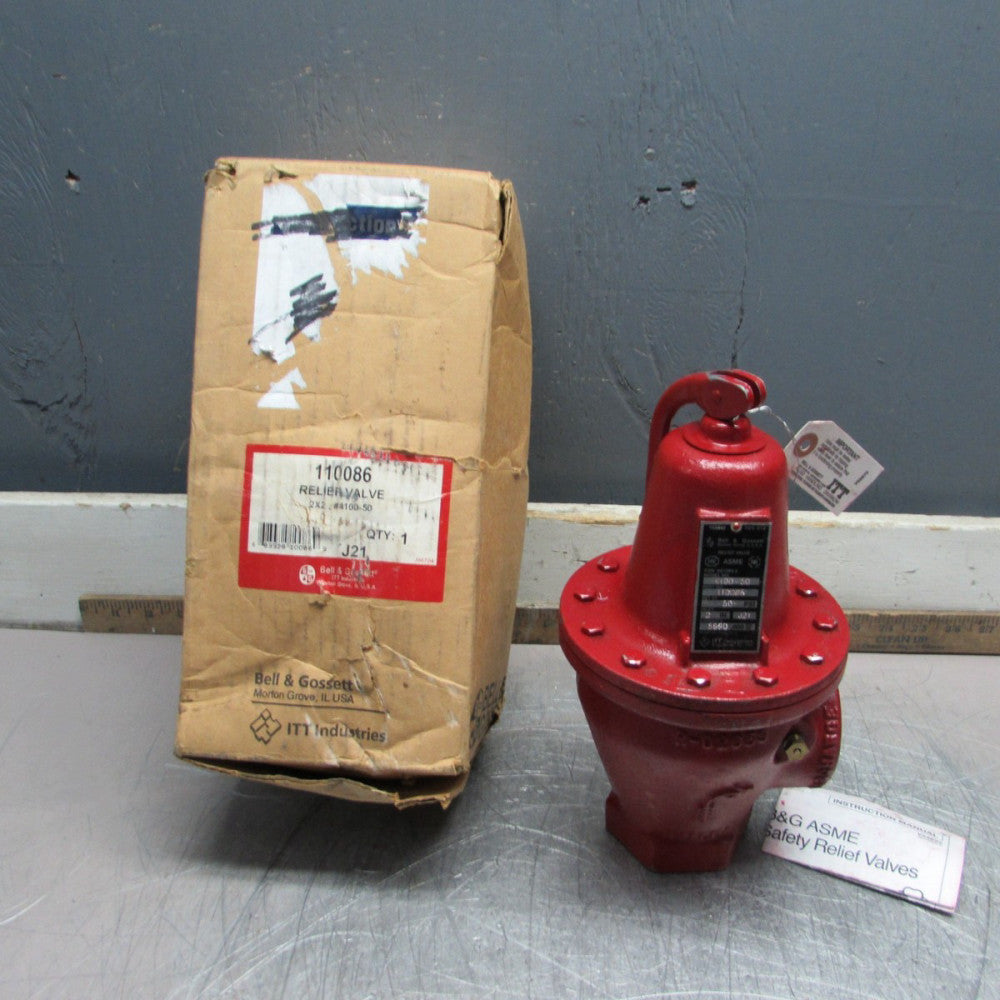 NEW! Bell & Gossett 4100-50 , Relief Valve, 2"x2" / SET-50psi, NIB! MAKE OFFER!