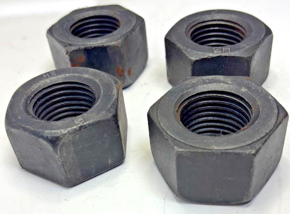 BLACK OXIDE HEX NUTS 1-1/8-8X1-1/8 (LOT OF 4)