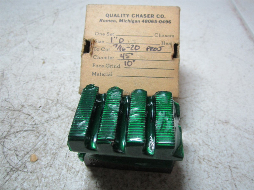 Quality Chaser 1" Diam 7/16" - 20 Projection 45 Chamfer Die Heads - Pack of 4