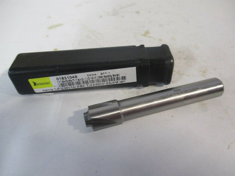 (723-6411) 1/16" x 7/16" x 3/8" x 2-1/2" OAL Cobalt 4Fl Corner Rounding End Mill