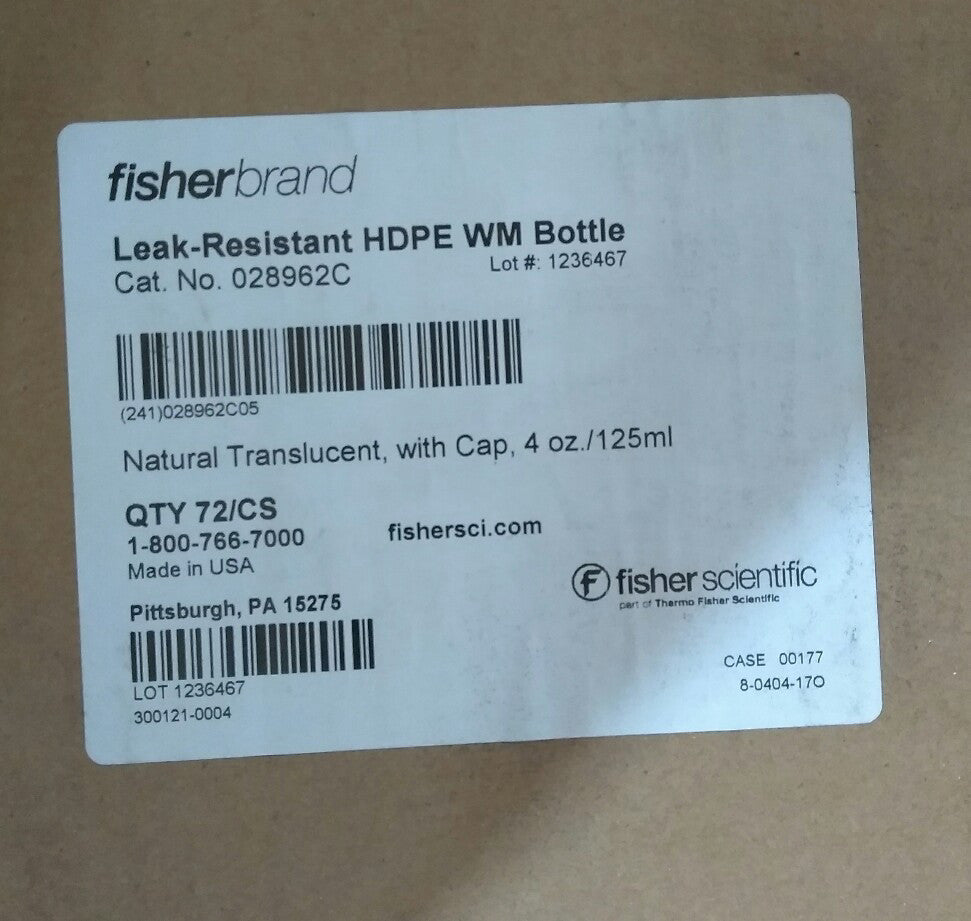 NEW Fisherbrand Leakproof HDPE Wide-Mouth Bottles