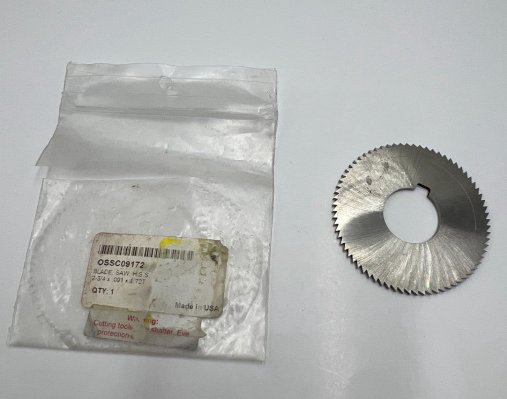 OSSC09172 2-3/4" x .091" x 1" HSS Slitting & Slotting Saw Blade 72 Teeth