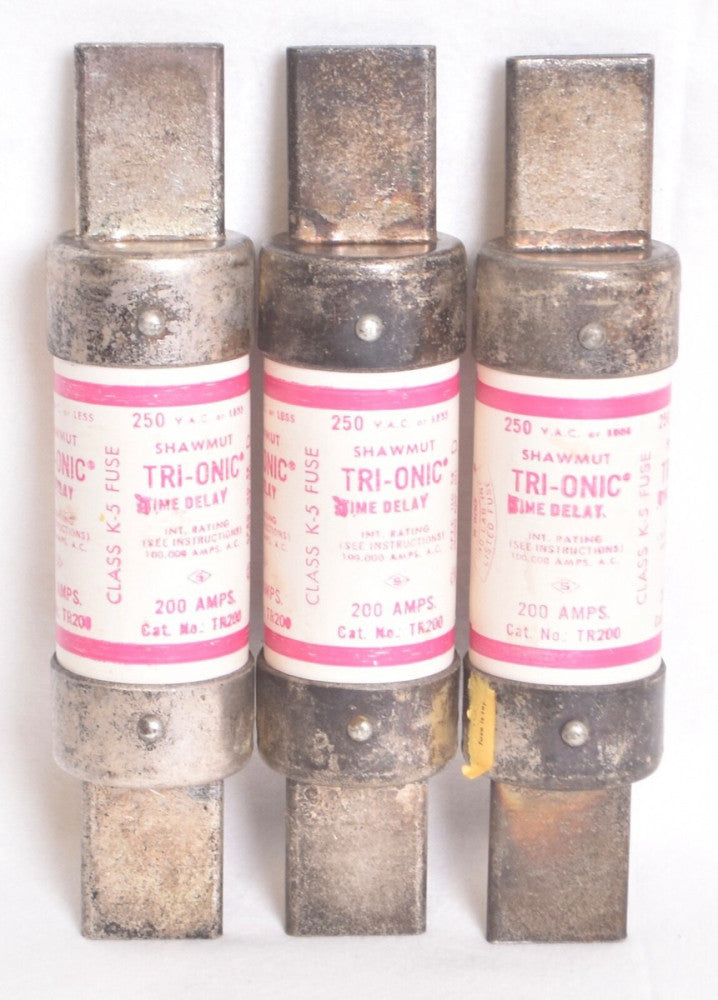 3 COUNT Gould Shawmut TR200 Time Delay Fuse