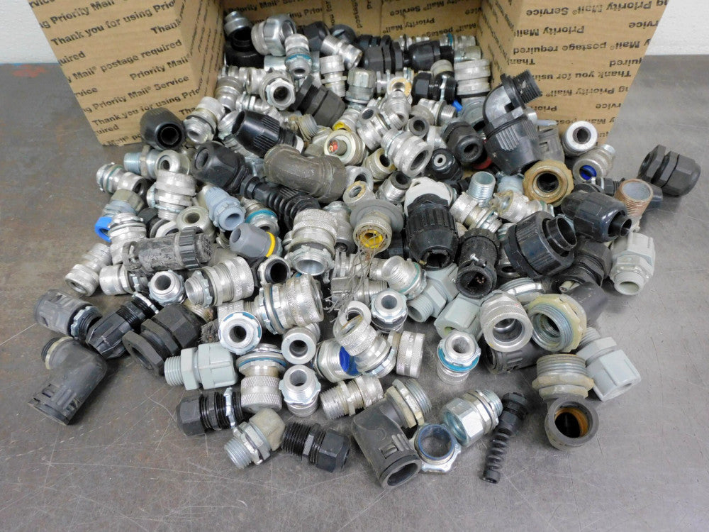 Lot Of 13 lbs of EMT Conduit Fittings Cord Grips Used