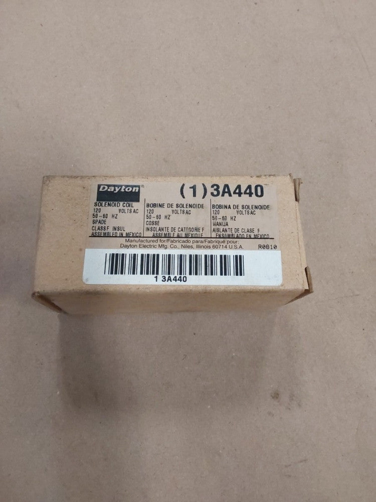 NEW Dayton 3A440 Solenoid Coil 120 Volts AC 50/60Hz Spade Class F