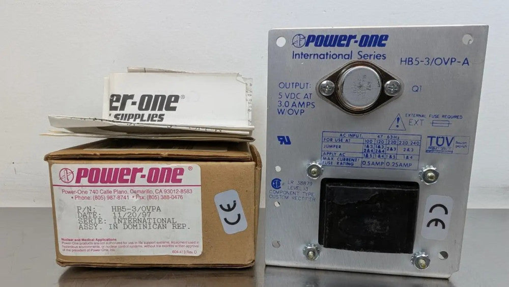 Power-One HB5-3/OVPA Power Supply 100/120/220/230/240VAC 0.5A to 5VDC 3A